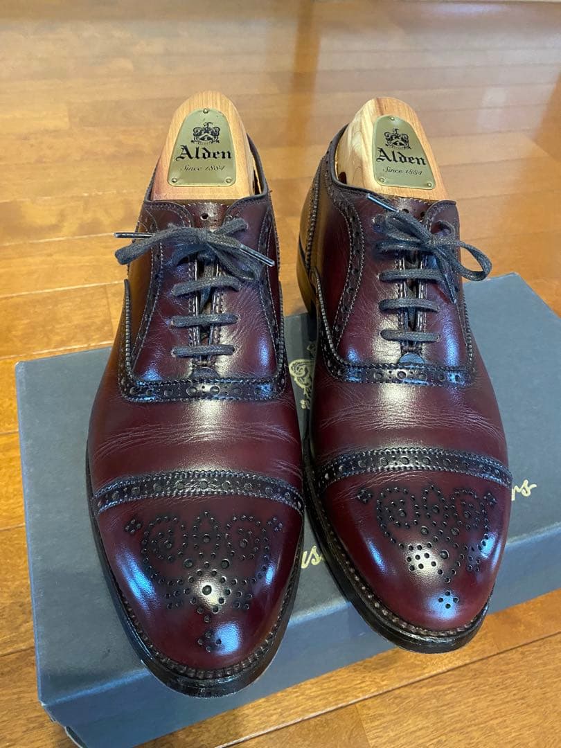 Alden オールデン 908 バーガンディ カーフ 6ハーフ 6.5 中古美品