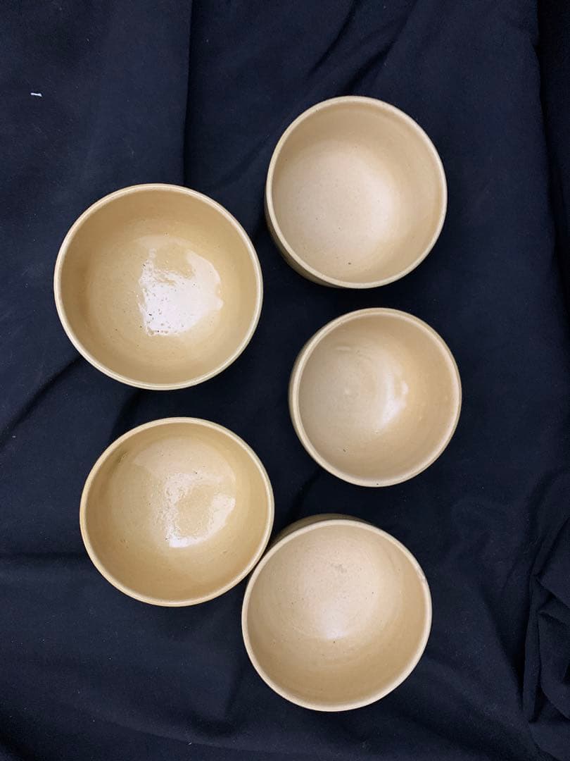 黄瀬戸 湯呑 5客 共箱付き 加藤令吉作