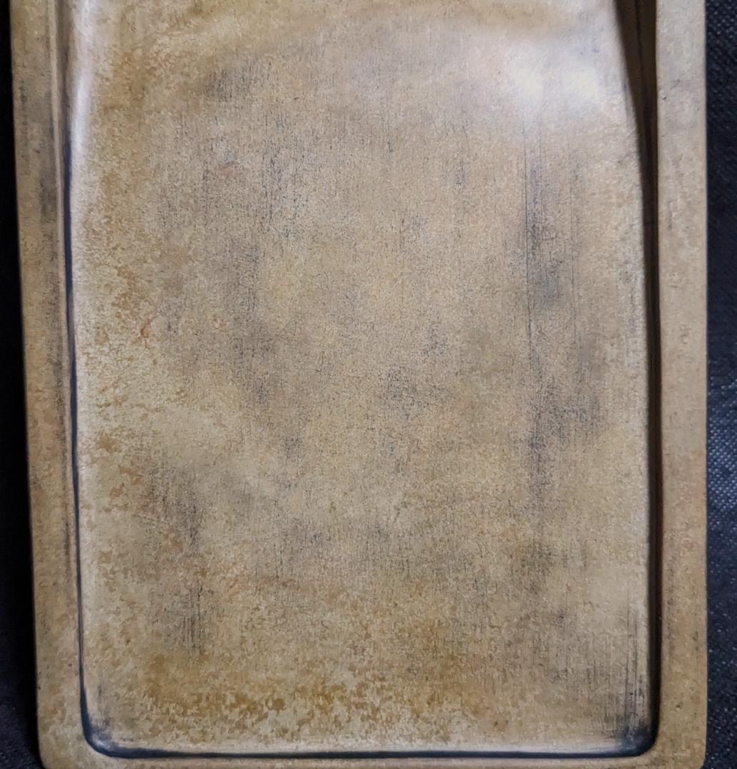 まつ様専用】 ◇澄泥硯／鱔魚黄の美石／九吋大型硯／唐木共箱◇蘇州霊
