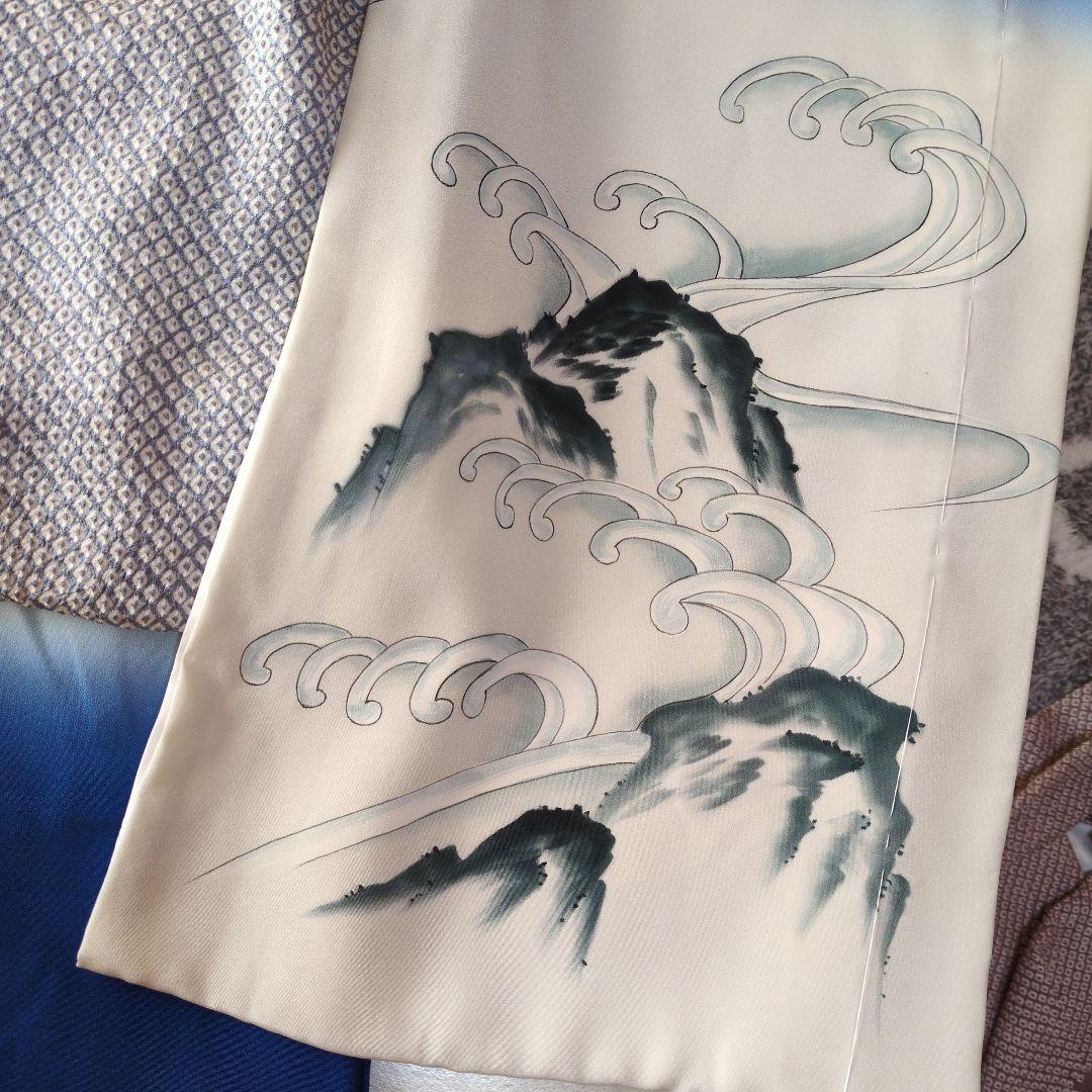 七五三３歳男の子正絹着物と正絹総絞り手縫いの被布（長襦袢付き）