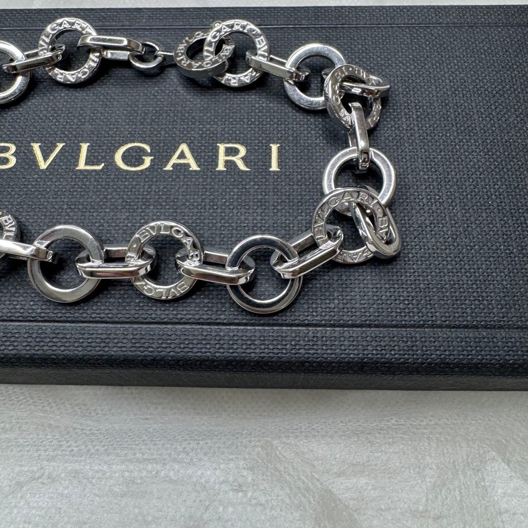 美品☆ BVLGARI ブルガリ　サークルチェーンブレスレット　シルバー メンズ