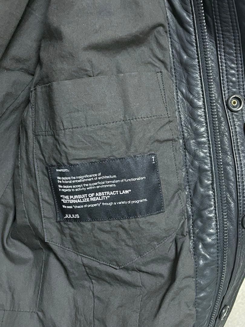 JULIUS Cow Leather jacket【Black:Size2】 希少) julius 08ss cow