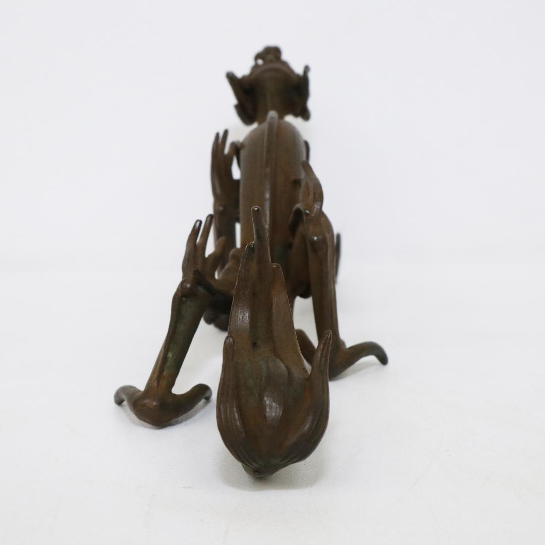 蝋型師 須賀月真 作 鋳銅 雨龍 置物 共箱