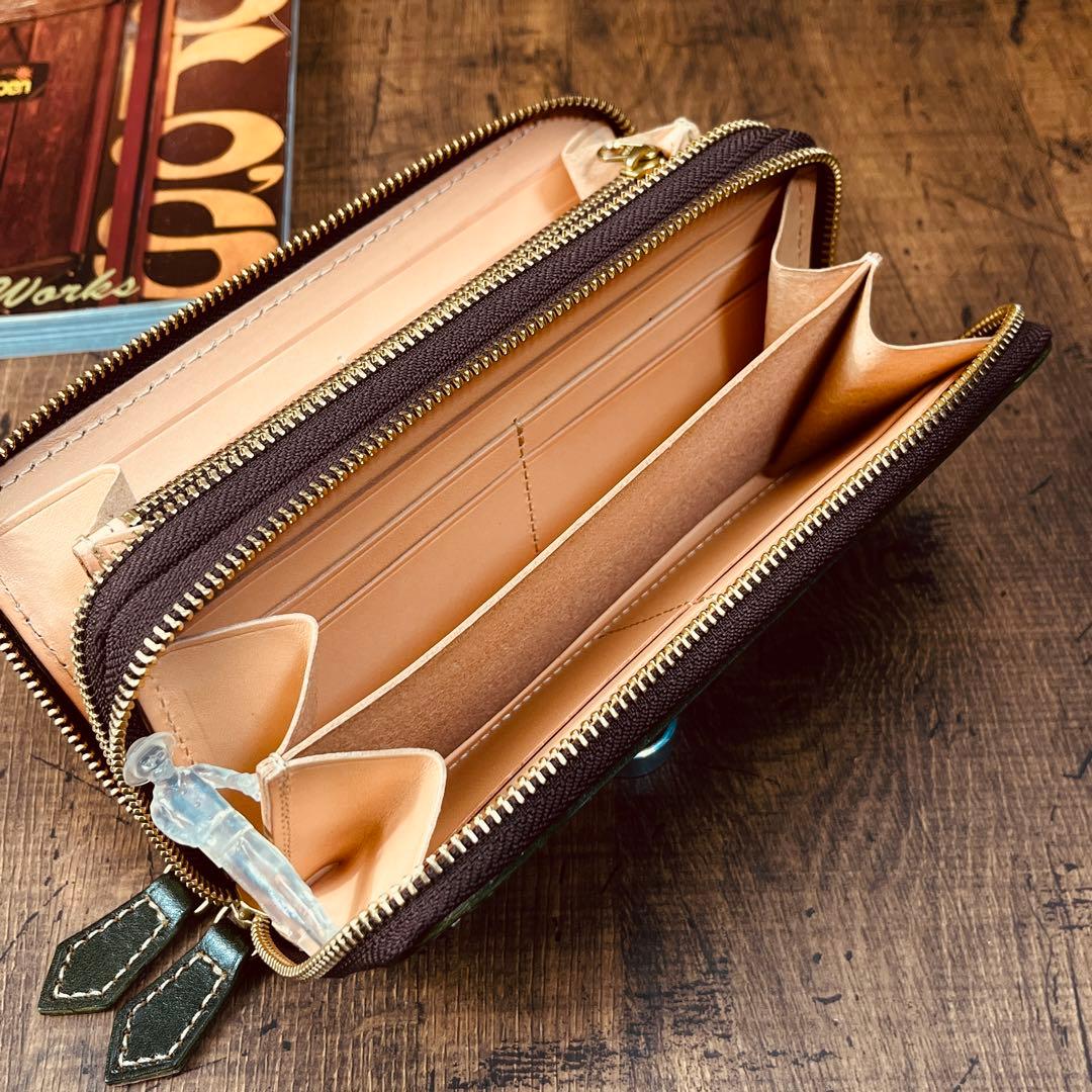イタリアンレザー メンズ 財布 長財布 ダブルファスナー ダブルジップ