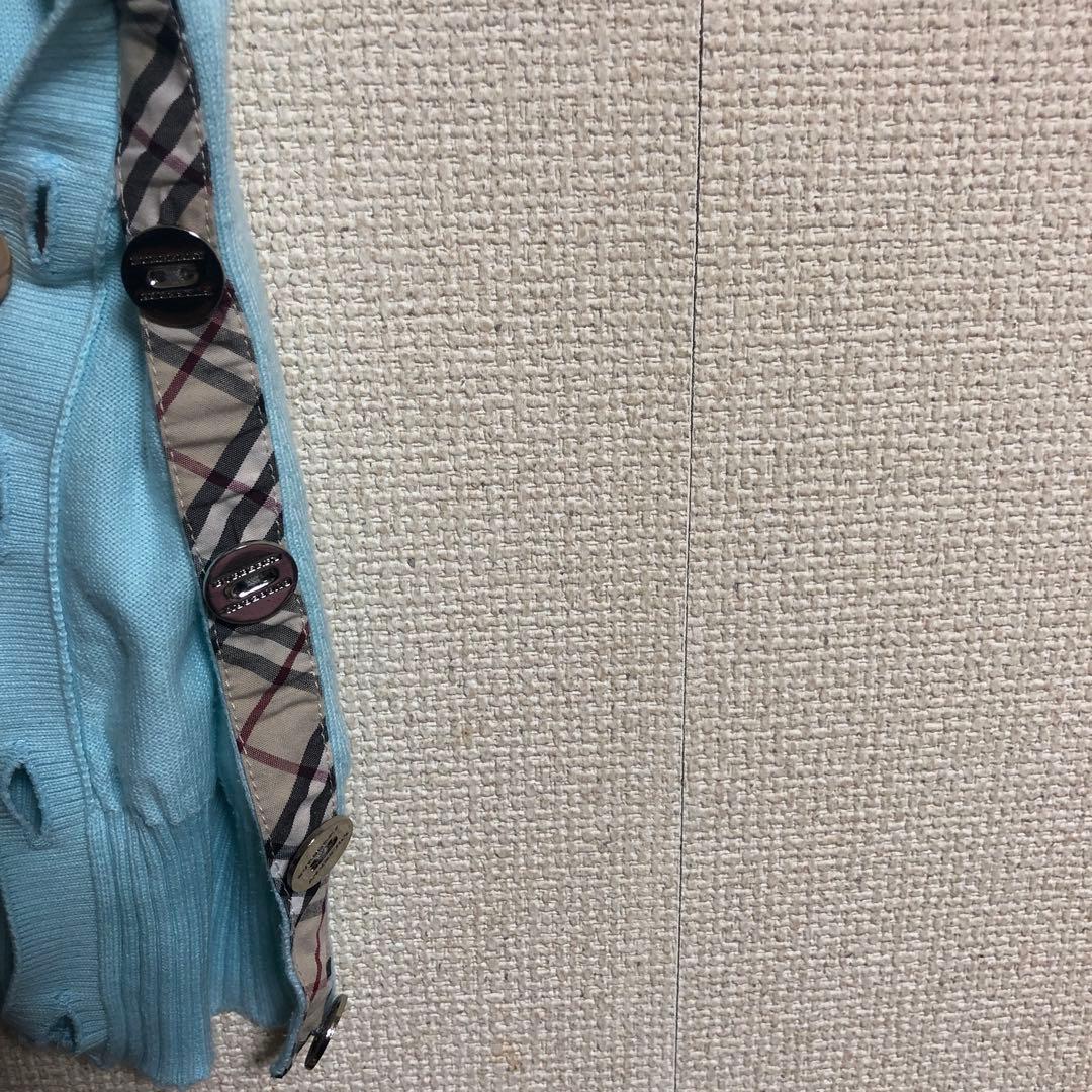 美品　BURBERRY London刺繍　水色 ノバ ノースリーブサイズ2