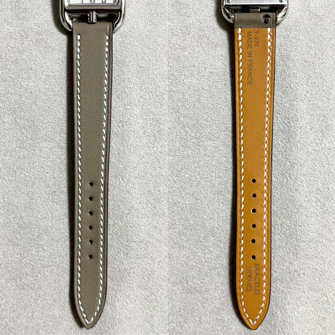 HERMES 腕時計 レザーバンドのみ エトゥープ 付け替え用 HERMES 腕時計