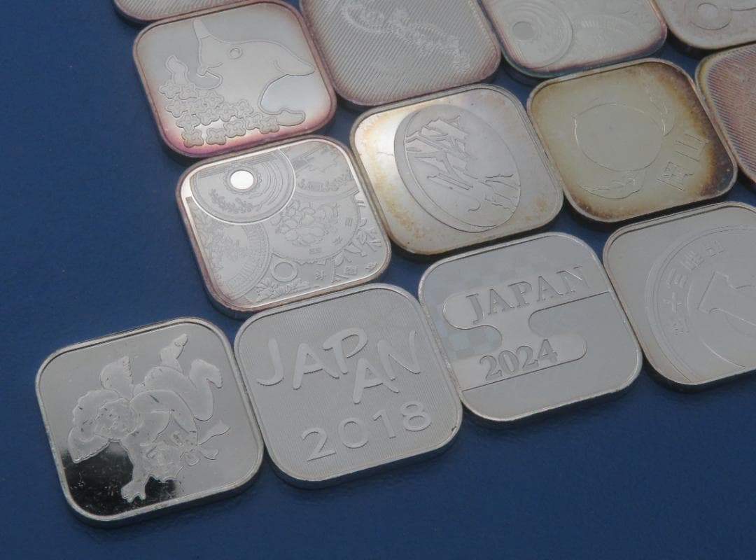 1055.純銀メダル銘純銀メダル17枚まとめ74.05g銀メダルミントだし