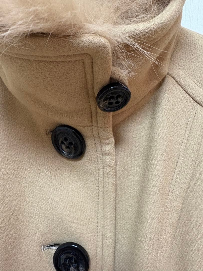 バーバリーブルーレーベルアンゴラフォックスファー ロングコート38