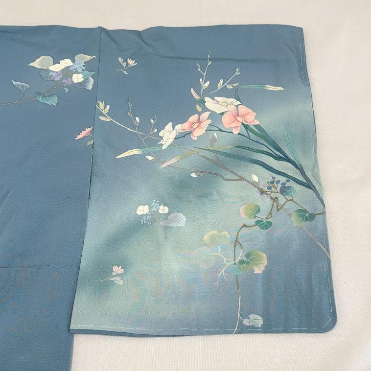 ゆりのはな 訪問着 十日町友禅作家 日本画家 白鳥映雪 SS寸