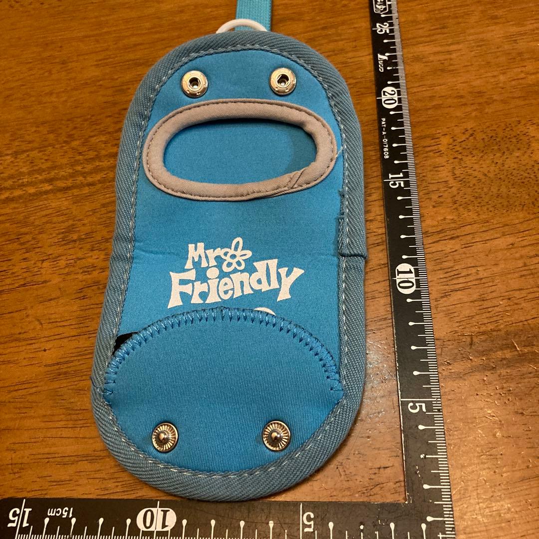 ミスターフレンドリー　ネオプレン伸縮素材　ボトルケース　スマホにも　水色　青木