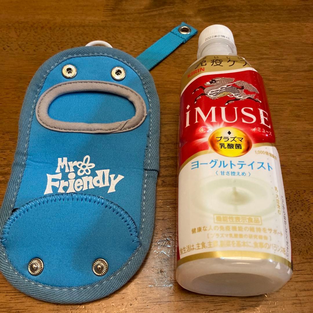 ミスターフレンドリー　ネオプレン伸縮素材　ボトルケース　スマホにも　水色　青木