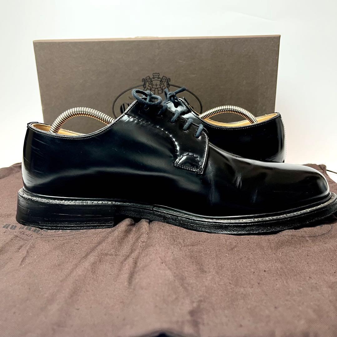 箱・保存袋付き/27cm相当/極美品✨チャーチ シャノン プレーントゥ ブラック