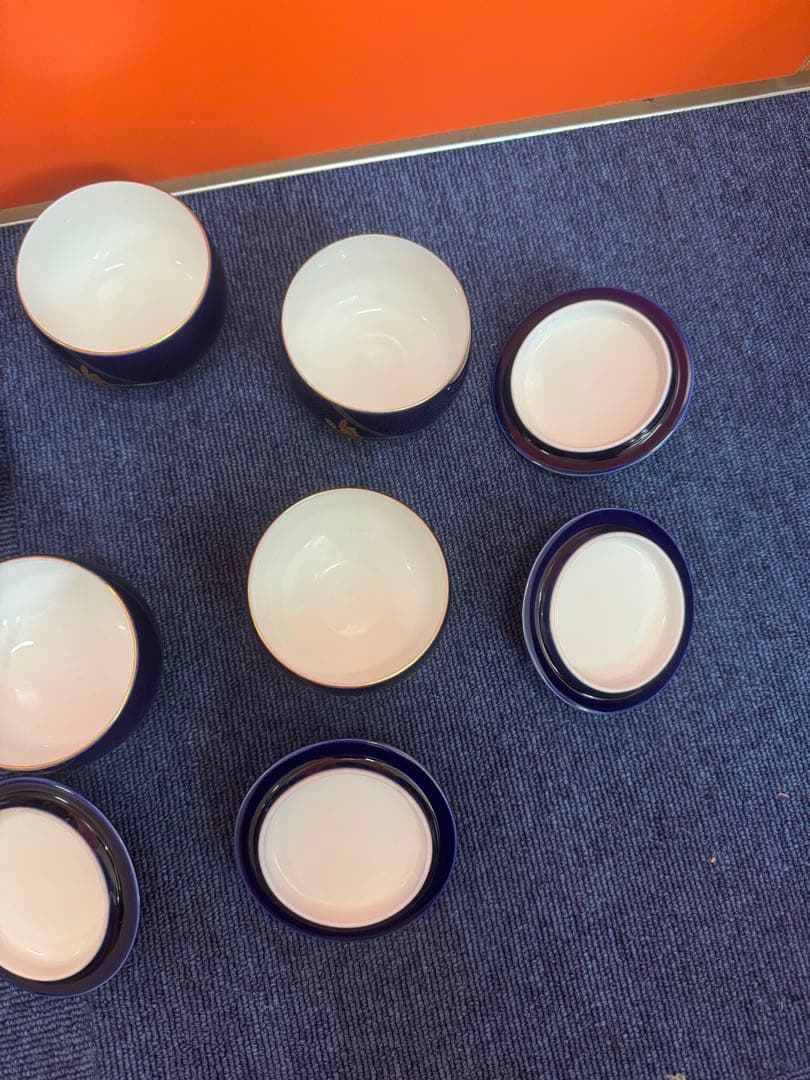 1958 香蘭社 金彩 湯呑蓋付 5客