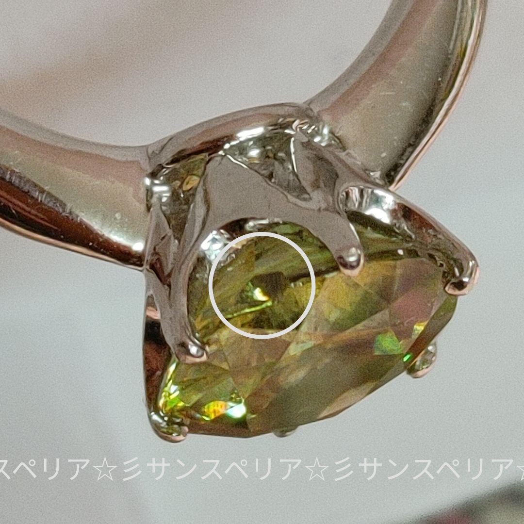 最終値下 少々訳有Pt900大きなスフェーン 3.28ctのシンプルリング鑑別付