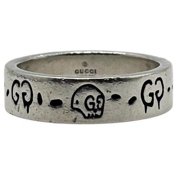 グッチ　ゴースト リング ドクロ GG柄 指輪 メンズ シルバー925 18号