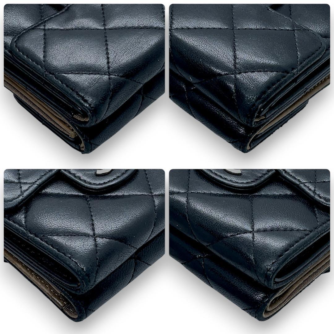 極美品】シャネルCHANEL マトラッセ ラムスキン 三つ折り財布 Wホック