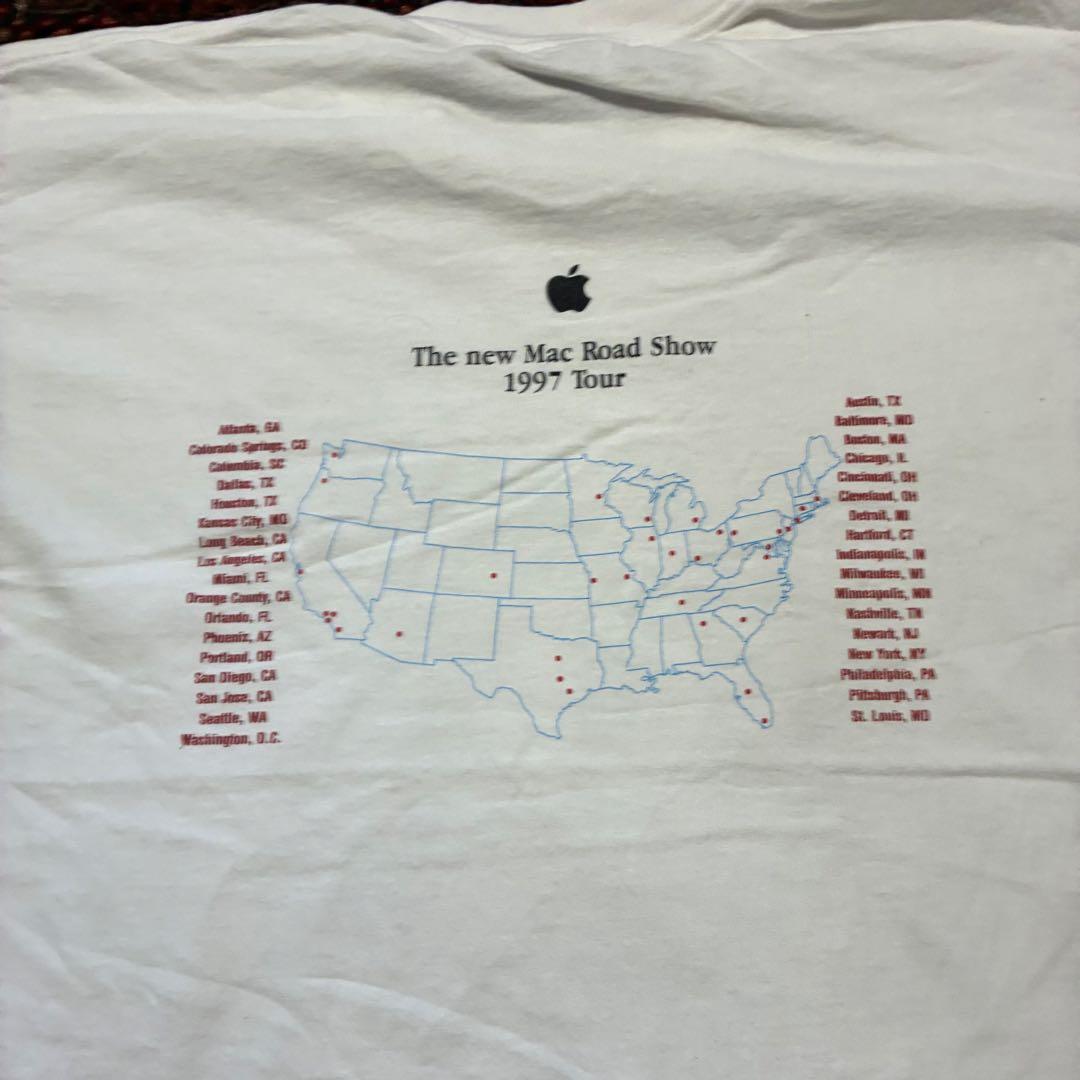 90S Apple Mac プロモ Tシャツ 展示販売イベント 企業系 L マックロゴ