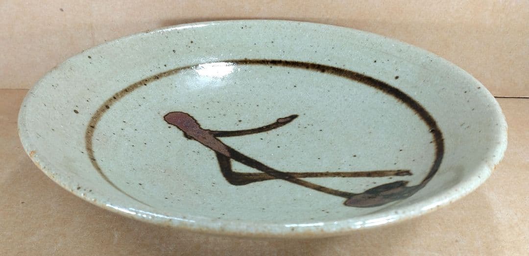 【本物保証】濱田庄司(浜田庄司) 鐵絵皿 濱田晋作識箱 益子焼 人間国宝 民藝