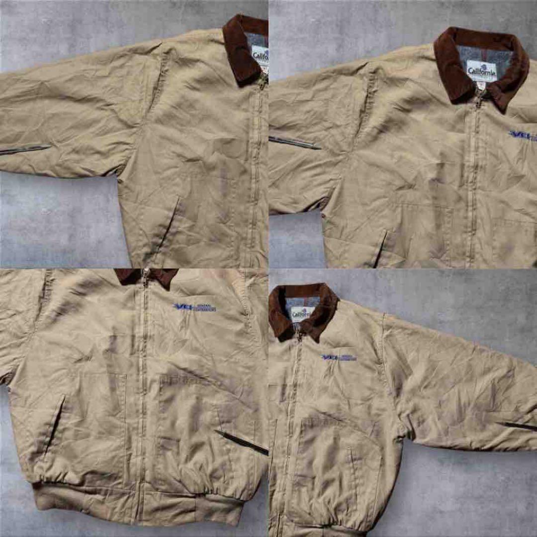 2265 古着90年代USA製Californiaダックジャケット企業系刺繍ロゴ