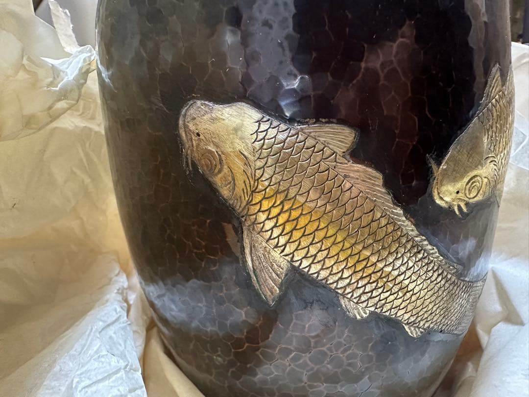 広島特産 銅虫花瓶 魚の装飾 明宝造の通販はau PAY マーケット - 輸入