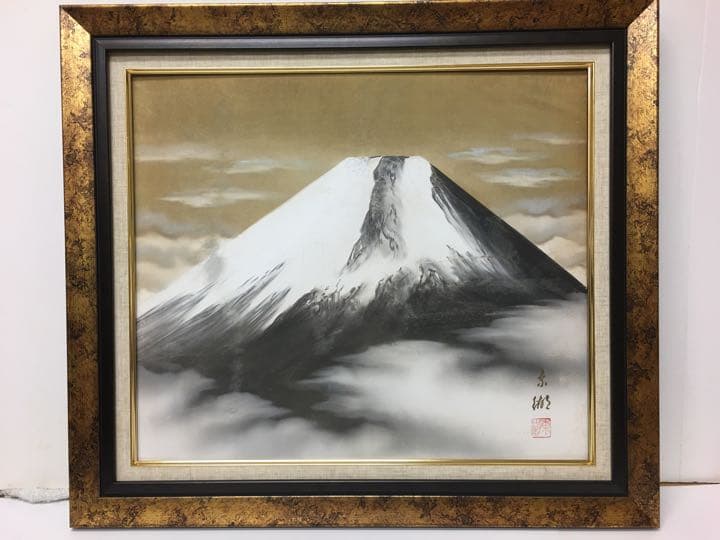 東洋越陳人掛軸大幅天覧苗名滝桐箱付