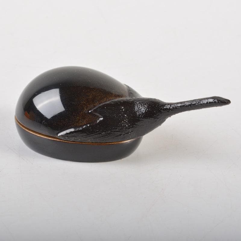 茶道具　輪島塗　江尻玄舟作　茄子香合　共箱　V　6469