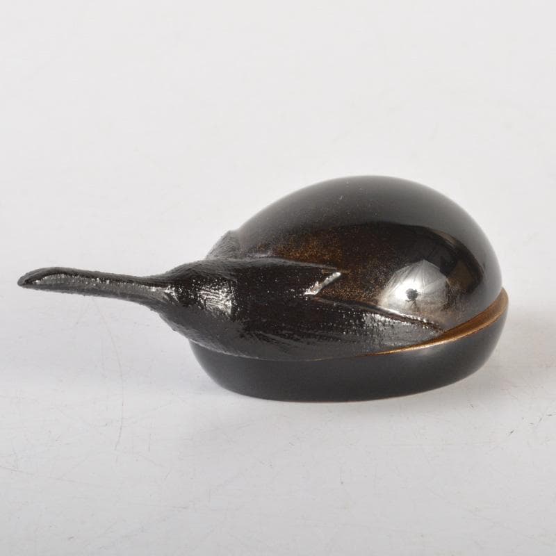 茶道具　輪島塗　江尻玄舟作　茄子香合　共箱　V　6469