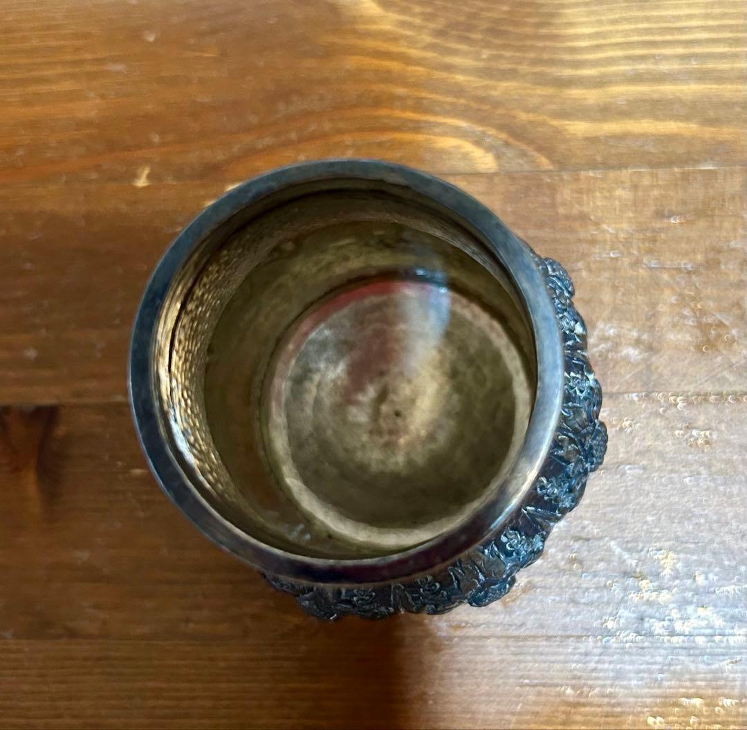 TOP刻印 純銀製フラワーベース830 Silver）アンティーク