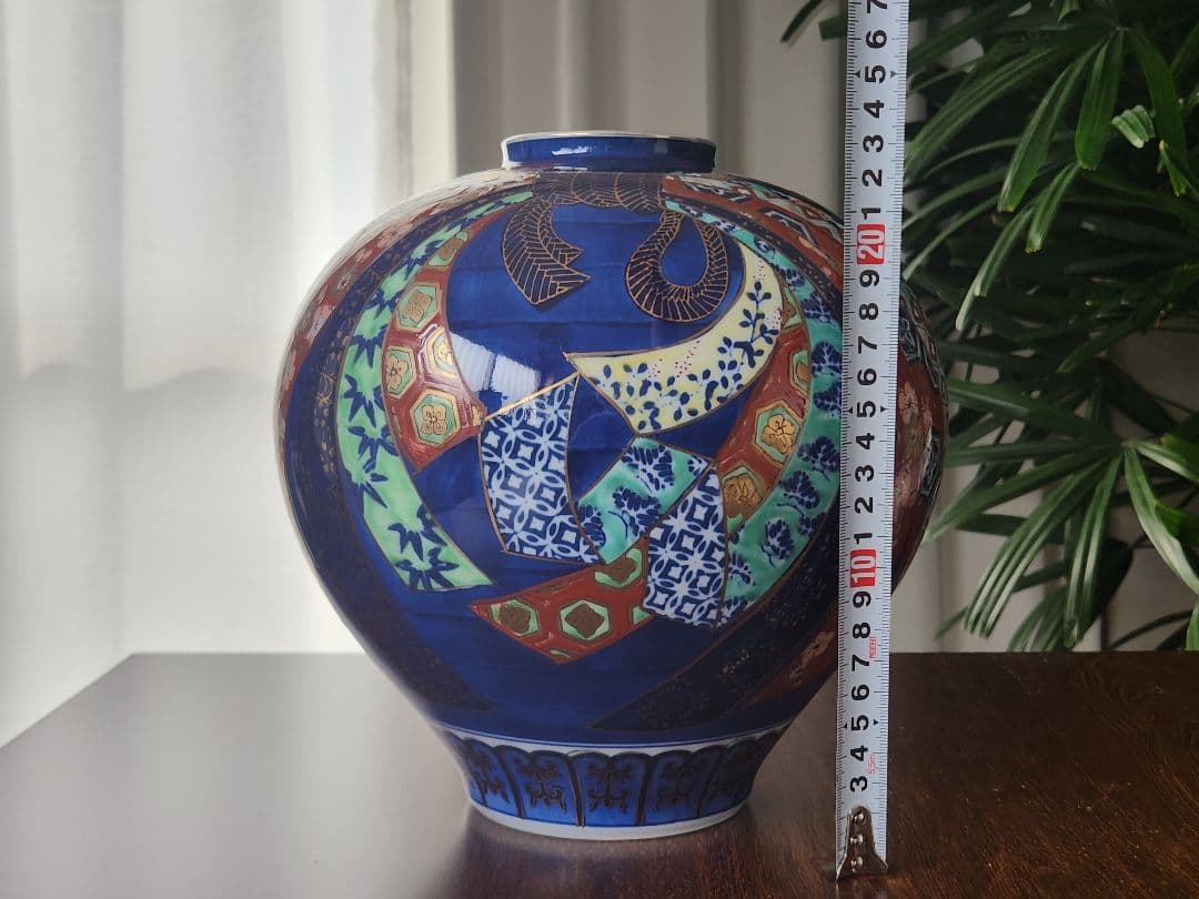 古伊万里 花瓶 壺 有田焼 GOLDIMARI 結び 金襴手 骨董 伊万里焼 - メルカリ