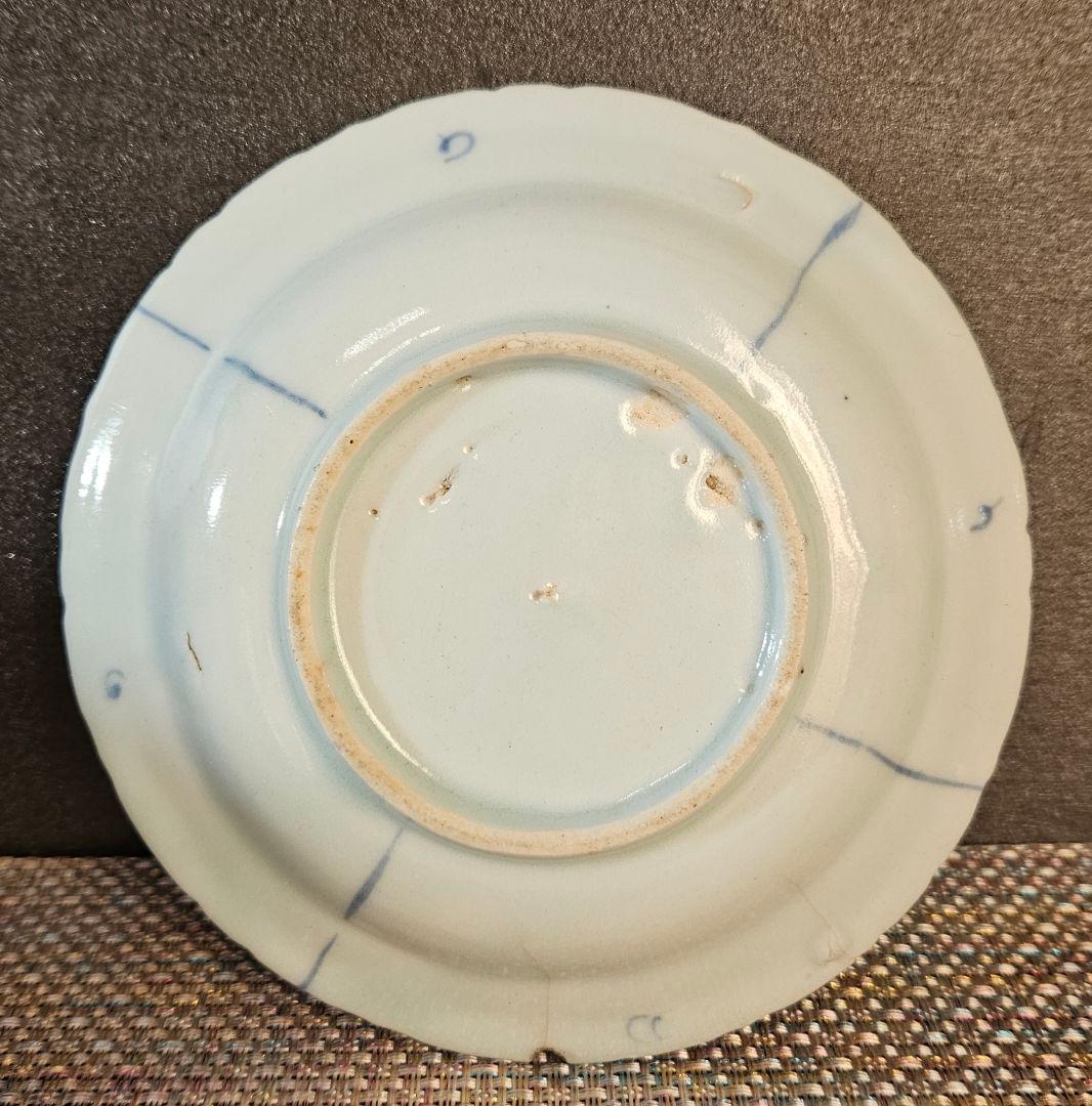 専用ページ】【本物保証❗】江戸前期 初期伊万里 芙蓉手花鳥図輪花皿