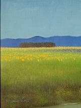 真作】絵画 羽中田晴夫 油彩4号 北海道 牧歌的風景 証明書付 V67