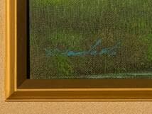 真作】絵画 羽中田晴夫 油彩4号 北海道 牧歌的風景 証明書付 V67