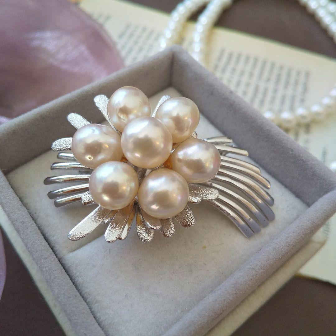 希少大粒入学式や卒業式にもオススメミキモトパールブローチK14パール