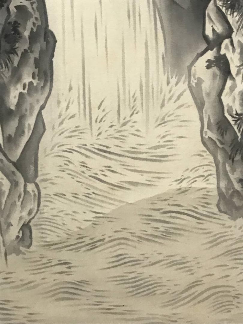 【真作】扶岳/滝図/掛軸/名家伝来/AB-790