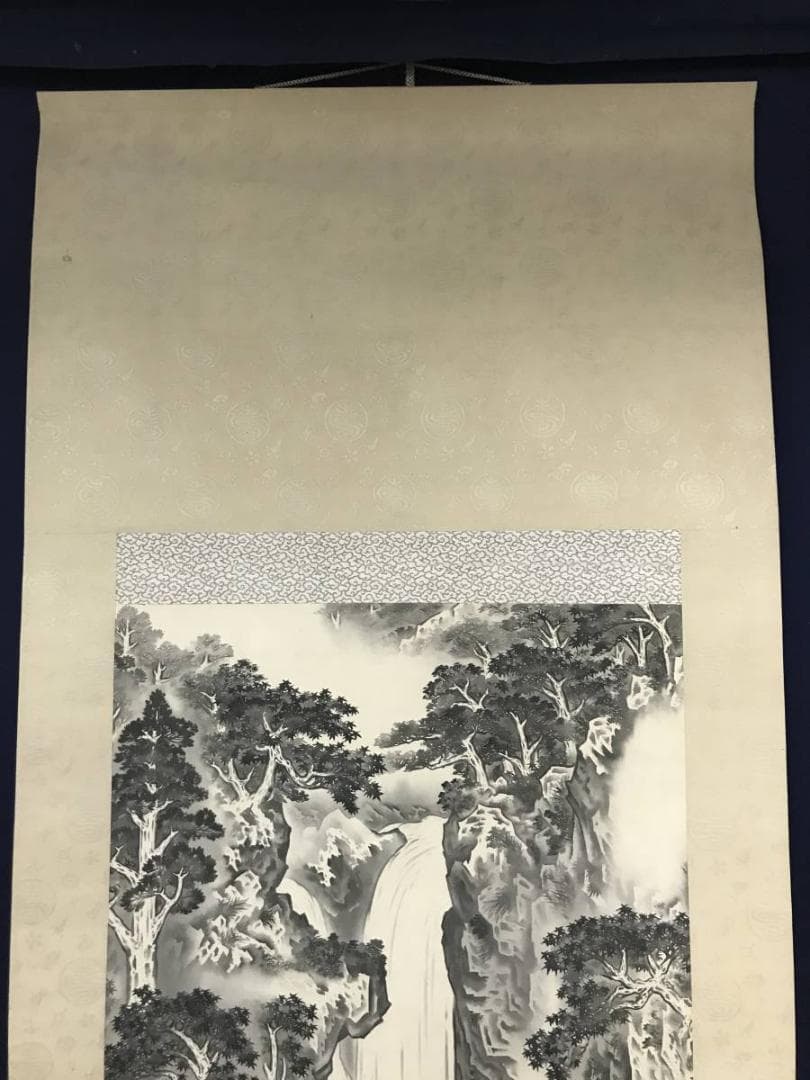 【真作】扶岳/滝図/掛軸/名家伝来/AB-790