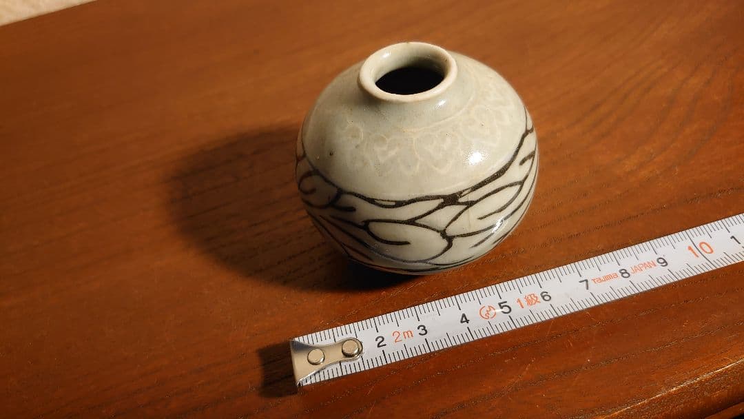 李朝 小壺 象嵌 白釉 古玩 京焼 アンティーク李朝 1客