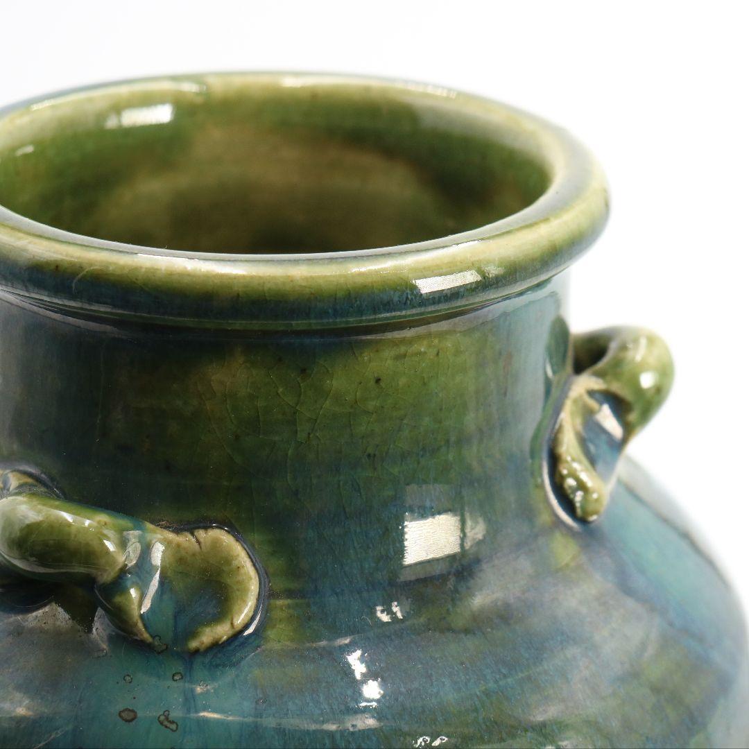 北大路魯山人作 青織部三耳壷 黒田陶々庵識 共箱 UM291 - メルカリ