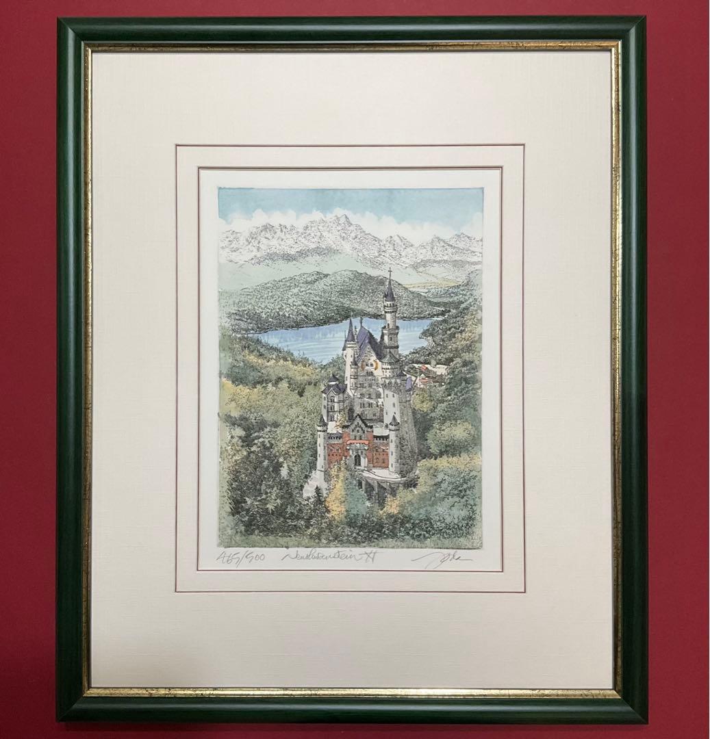 絵画・額縁・版画・織田 義郎・新品未使用・ノイシュバンシュタインⅫ