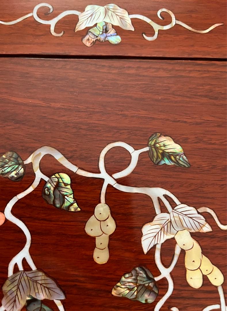 花梨 螺鈿家具 唐木 螺鈿細工 小引出し 3段 李朝 小型チェスト