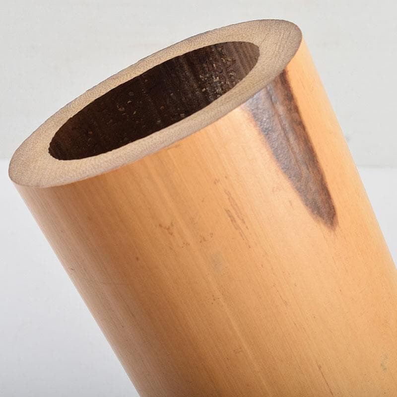 茶道具 黒田宗傳作 竹尺八 花入 銘「清風」 極め箱 C R9392