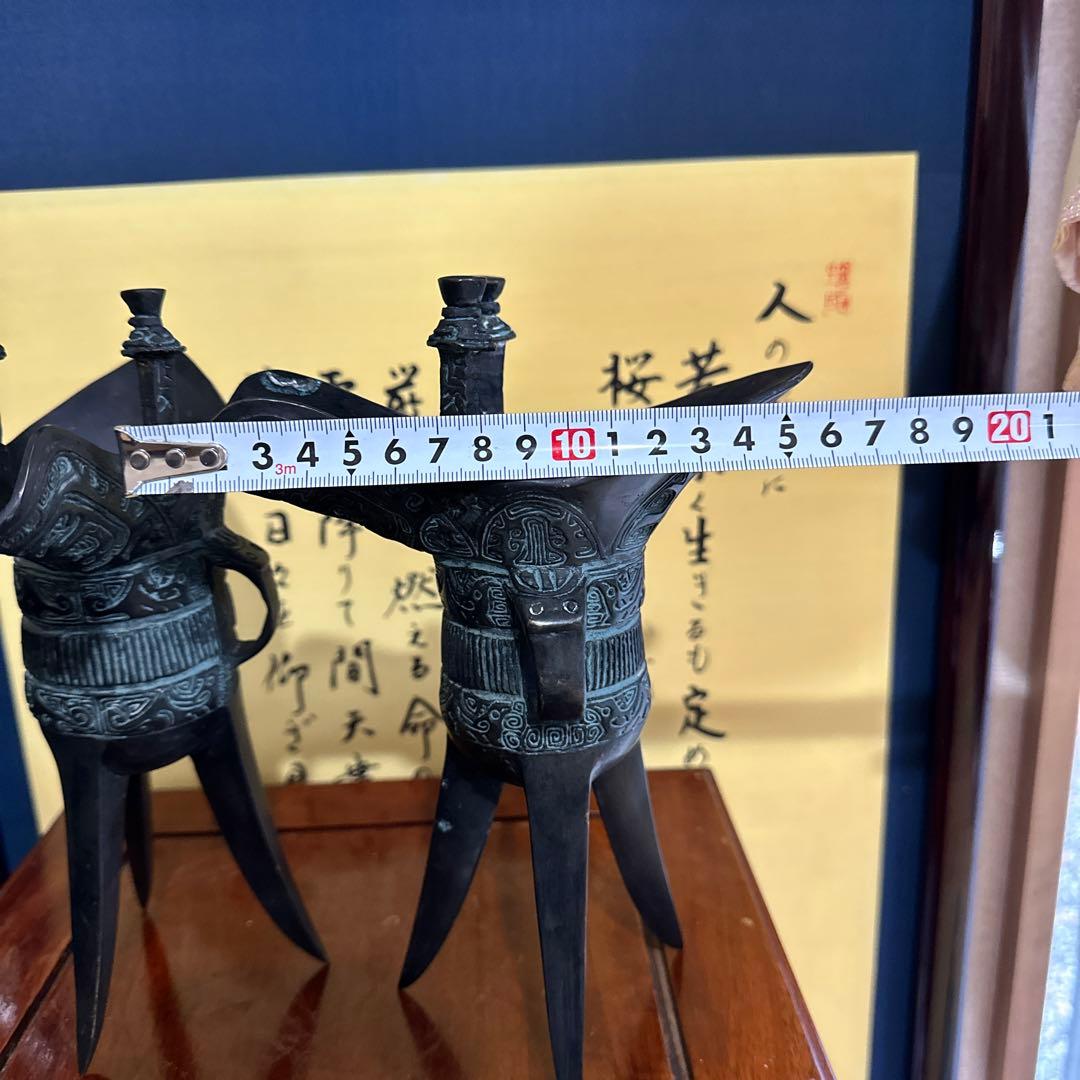 希少　中国美術　青銅器　爵 (レプリカ) 青銅三足酒器　インテリア　芸術品