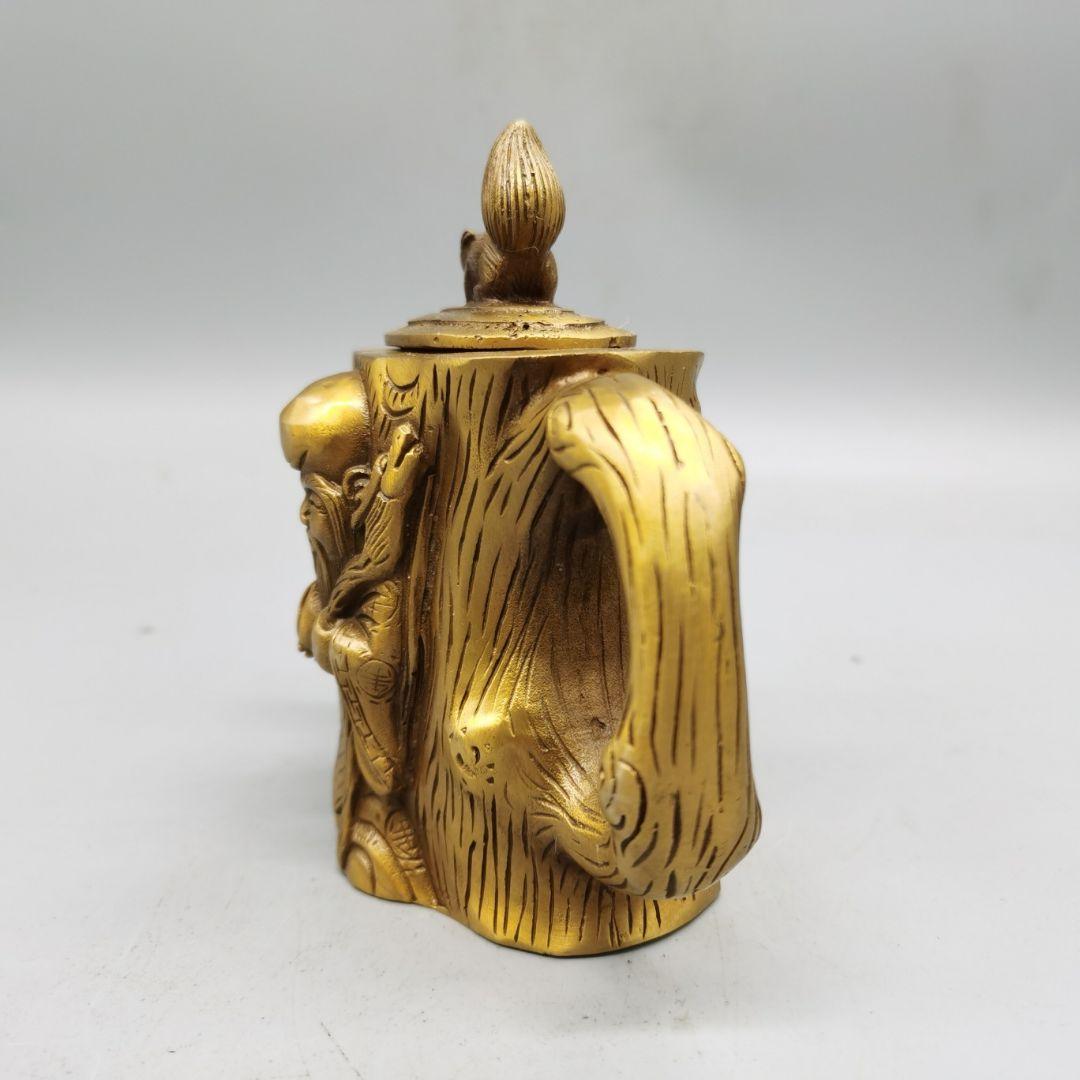 銅器 寿星茶壺 茶道具 煎茶器 工芸品