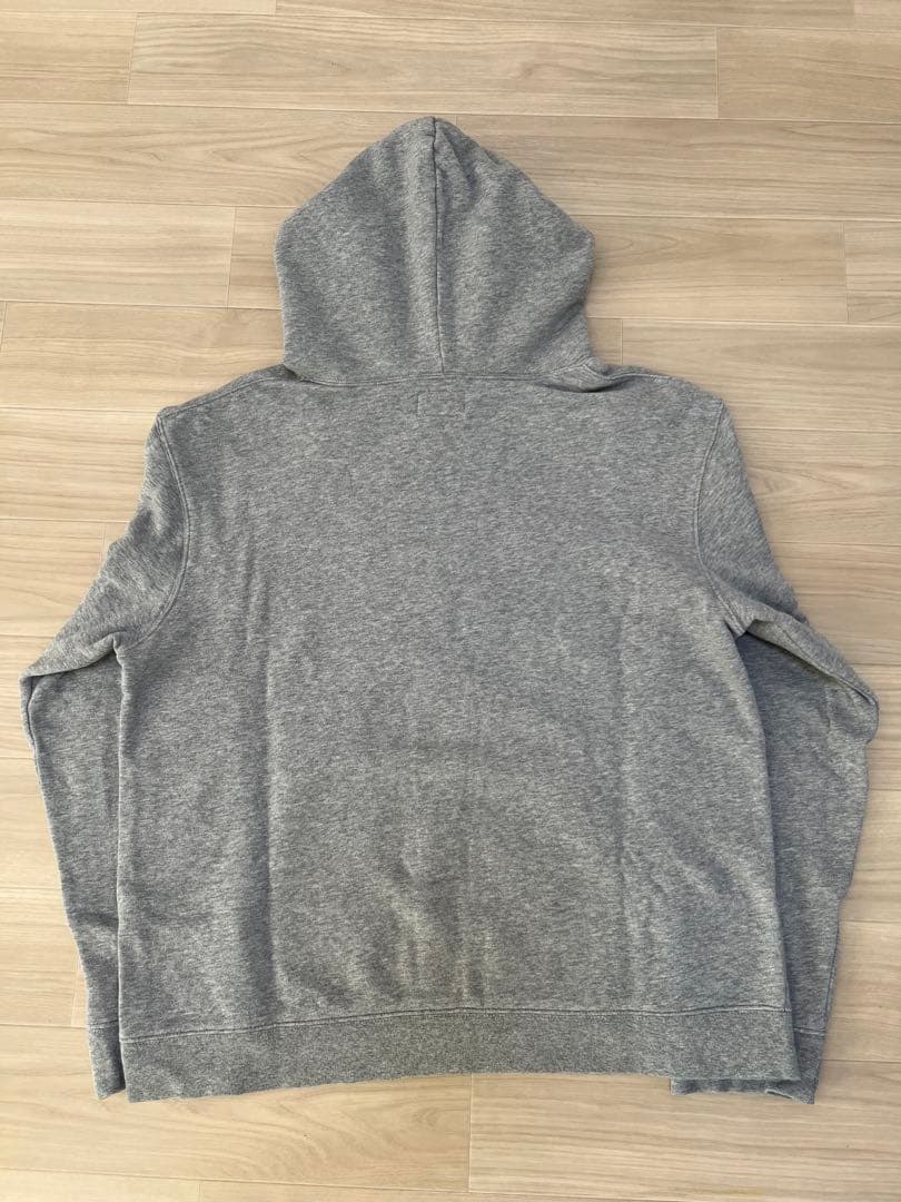 Stussy グレー 刺繍 フード付きパーカー Ｌサイズ