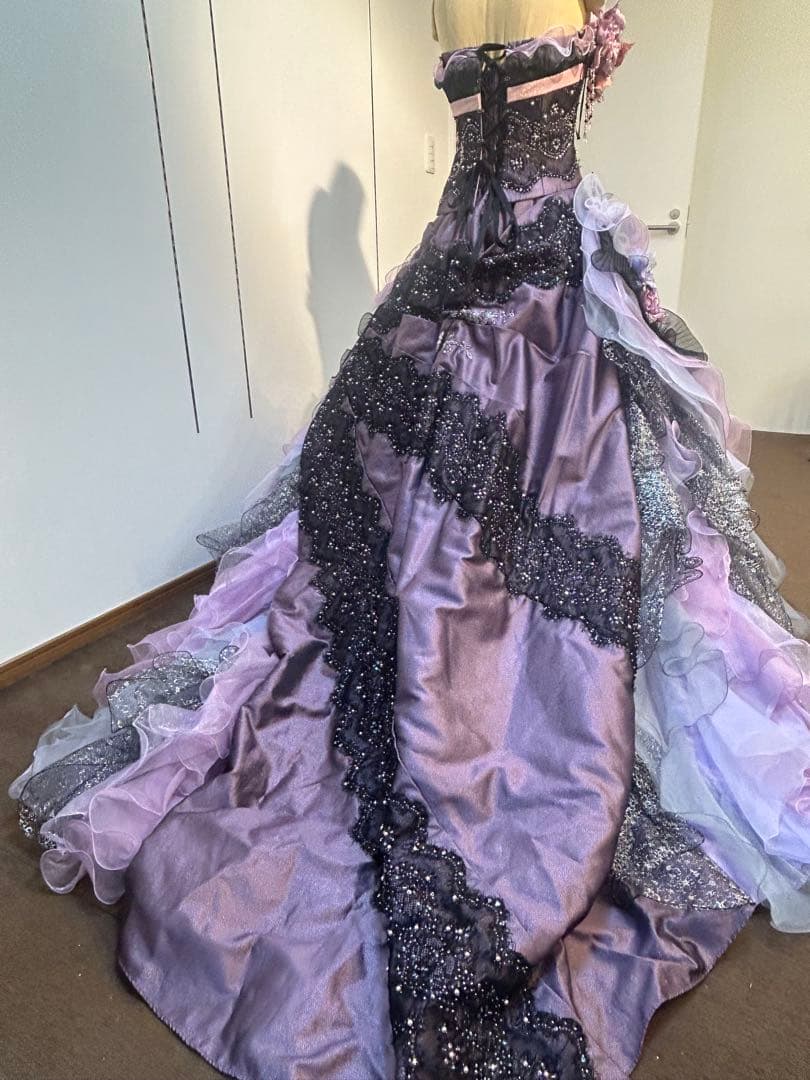 紫系フラワーモチーフ 9-13T