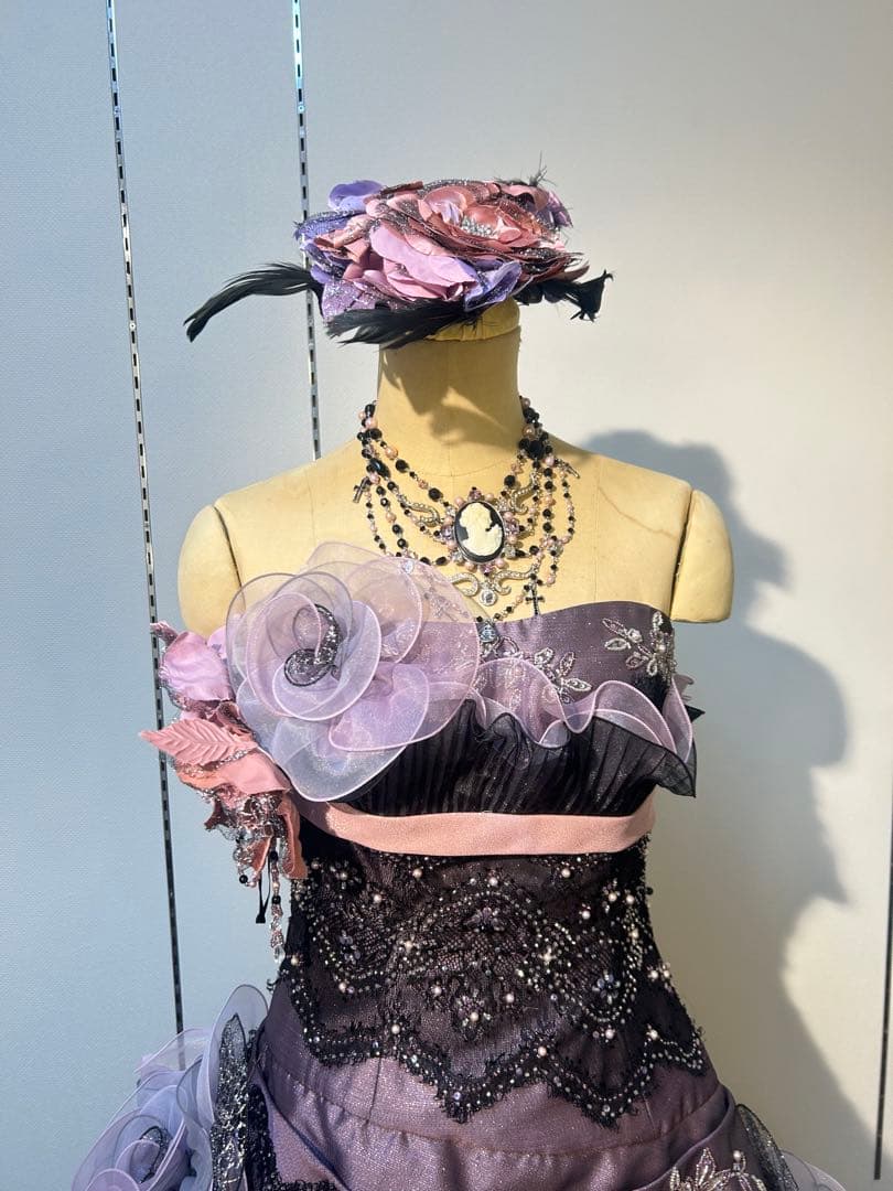 紫系フラワーモチーフ 9-13T