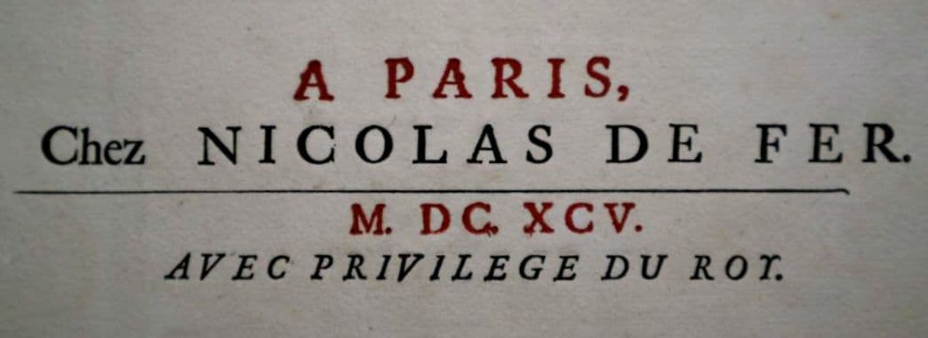kico　西洋古地図　1695年　地図帳のタイトルページ　活版印刷・銅版画