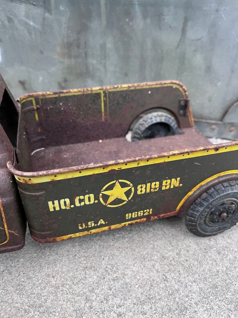 【antique】40's 50'sミリタリー トイトラック TOY ブリキ