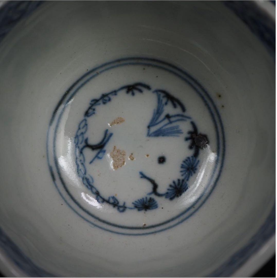 送料無料 江戸時代 古伊万里『成化年製』銘 微塵唐草紋猪口5客 - メルカリ