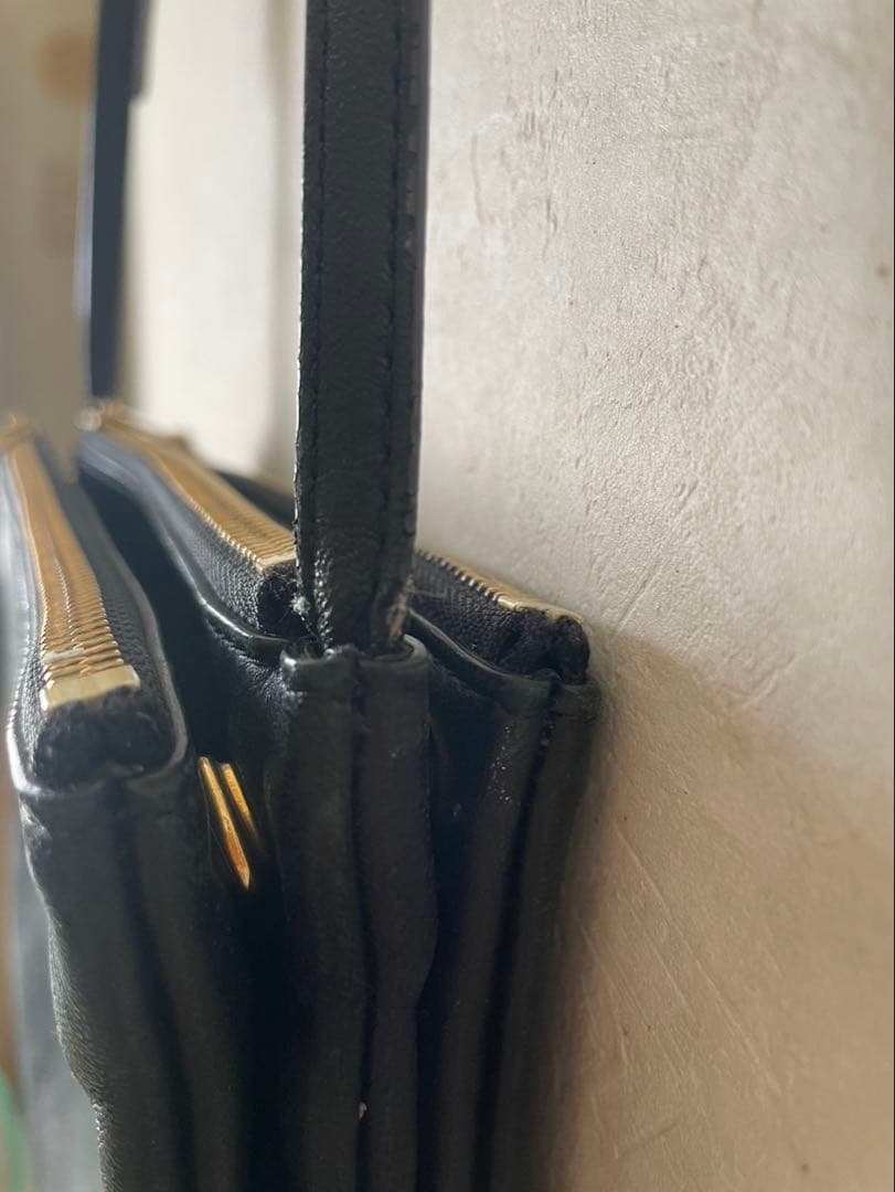 CELINE トリオ　ラージ　ショルダーバッグ　ブラック