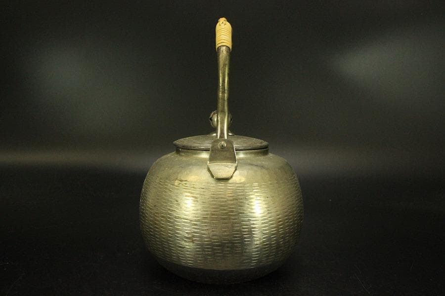 燻銀 銅製 水注 瓶 茶道具(ZE481)